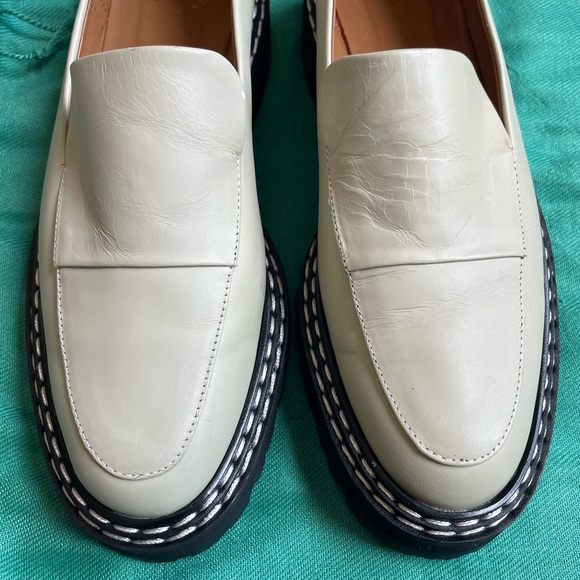 ATP ATELIER Manduria Sage Green Gray Leather Chunky Platform Loafers Handmade 39 - Picture 15 of 16